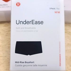 Lulu Lemon UnderEase Mid-Rise Boyshort Panties 3 Pack size Medium
